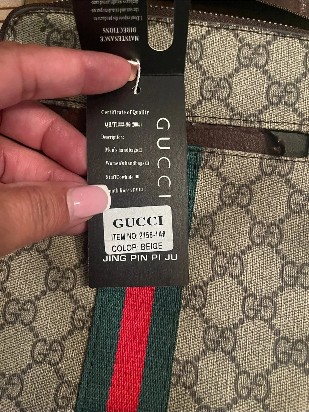 Gucci Brown GG Supreme Messenger Bag with Red-Blue Web Stripe